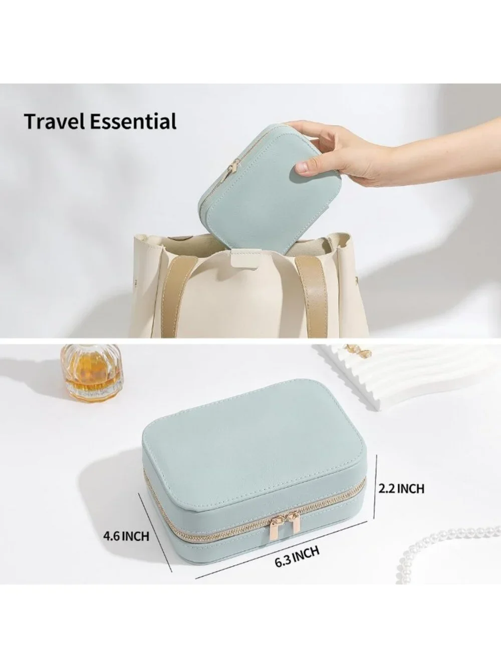 Stylish Mini Leather Jewelry Organizer Case with Mirror - Portable Gift for